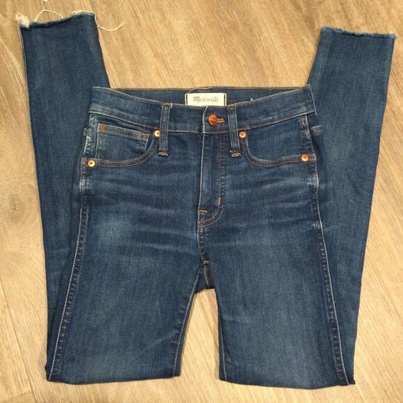 Madewell 9” high rise skinny dark wash jean 24 - Picture 2 of 6